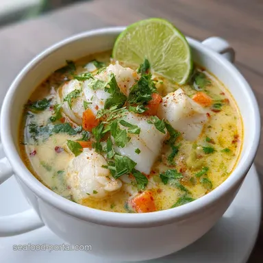 Cozy Coconut Lime Fish Soup Recipe in 25 Minutes | Silky Coconut Broth Recipe Card