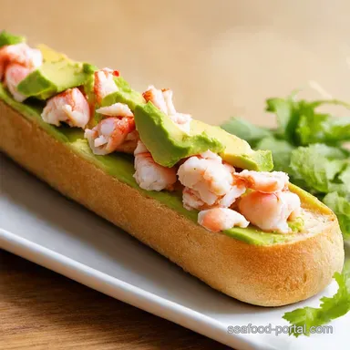 Crabstick Baguette Avocado Seaside Snack Sensation Recipe Card
