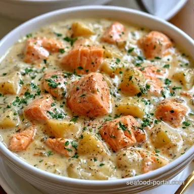Cream Cheese Salmon Chowder: 50 Minutes Recipe Card
