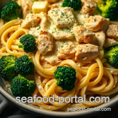 Delicious Baked Chicken Fettuccine Alfredo with Broccoli: A Cozy Classic Recipe Card
