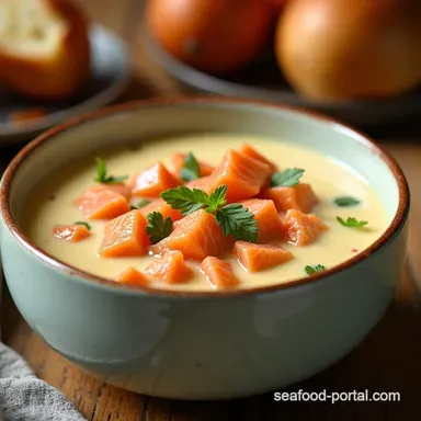 Creamy Salmon Chowder Soup Pacific Northwest Comfort Recipe Card
