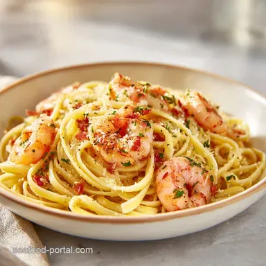 Shrimp and Pasta in 25 Minutes Recipe Card