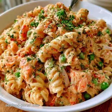 Creamy Imitation Crab Pasta, 8 Servings Recipe Card
