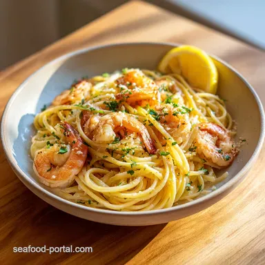 Creamy Lemon Garlic Shrimp Pasta in 20 Minutes Recipe Card