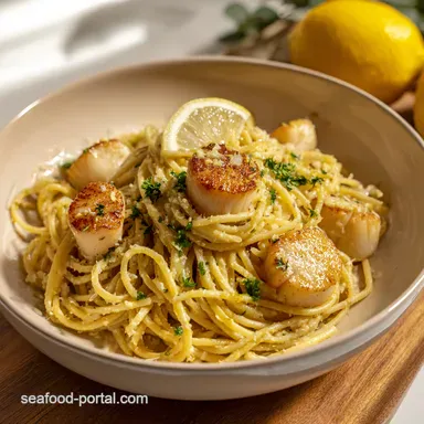 Creamy Lemon Scallops Pasta An Italian Dream Recipe Recipe Card