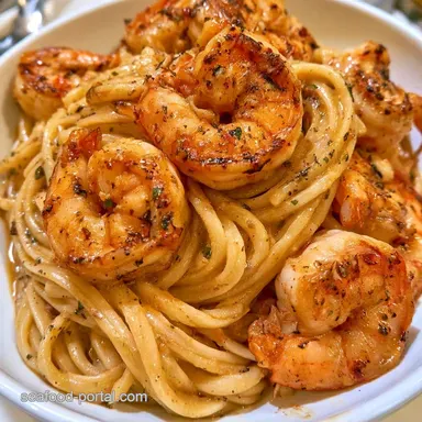 Parmesan Shrimp Pasta for 4 Servings Recipe Card