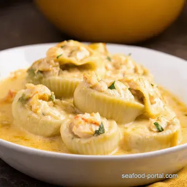 Creamy Seafood Stuffed Shells Recipe A CrowdPleasing Delight Recipe Card