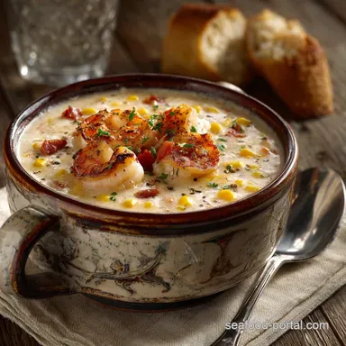 Shrimp Chowder: The Best Creamy Smoked Corn Chowder Recipe Recipe Card