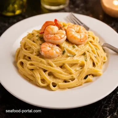 Creamy Tuscan Shrimp Linguine Italy on Your Plate Recipe Card