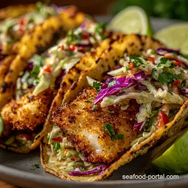 Crispy Air Fryer Fish Tacos: Ultimate Baja Style with Zesty Slaw Recipe Card