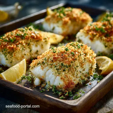 Crispy Baked Cod Fillets: Easy Lemon-Herb Panko Crust Recipe Recipe Card