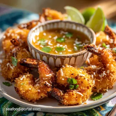 Crispy Coconut Shrimp with Spicy Apricot Dip for 4 Servings