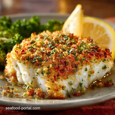 Baked Garlic Crusted Cod Fish with Crispy Parmesan Crust Recipe Card