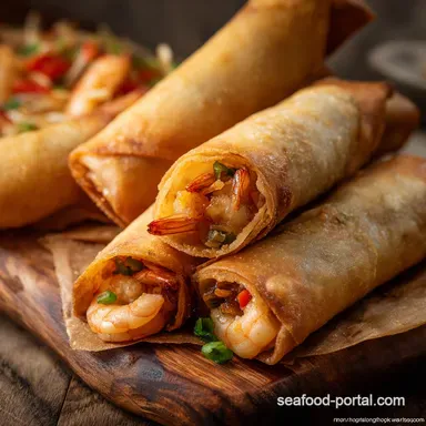 Shrimp Lumpia Recipe Filipino Style: Crispy Golden Appetizers Recipe Card