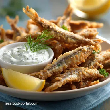 Fried Smelt Recipe: Crispy Golden Fish with Zesty Lemon Dip Recipe Card
