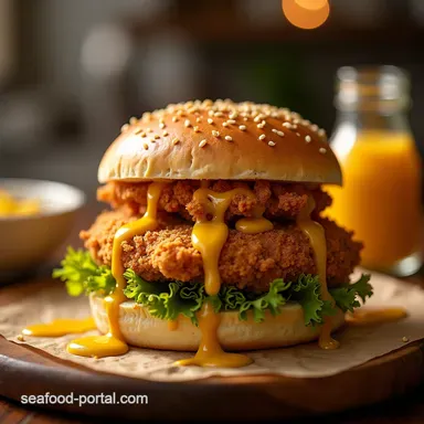 The Ultimate Crispy Fried Chicken Sandwiches with Honey Mustard Recipe Card