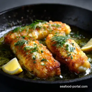 Crispy Pan Fried Haddock Golden Fillets in 25 Minutes with LemonDill Butter Recipe Card
