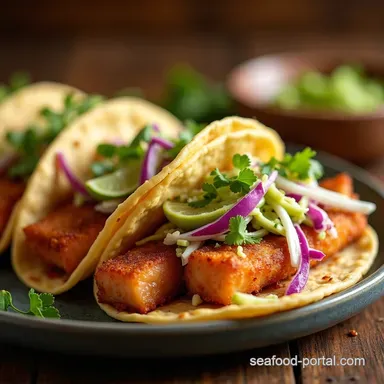 Best Crispy Salmon Tacos with Zesty Lime Slaw 35 Mins Recipe Card