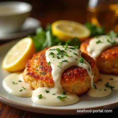 The Posh Fishcake Salmon Patties with Creamy LemonGarlic Sauce Recipe Card