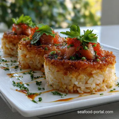 Crispy Rice with Spicy Tuna Sushi: Ultra-Crispy Perfection Recipe Card