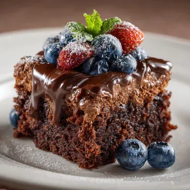 Death By Chocolate Poke Cake: Easy Homemade Fudge Filling Recipe Card