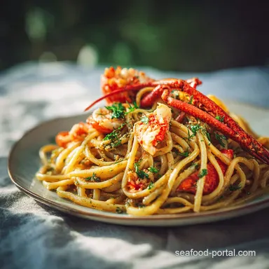 Silky Lobster Pasta Recipe for 4 Servings Recipe Card