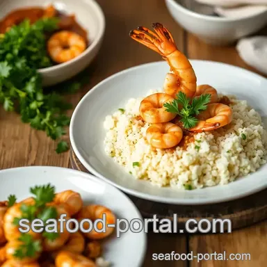 Sautéed Prawns with Fluffy Couscous Delight presentation
