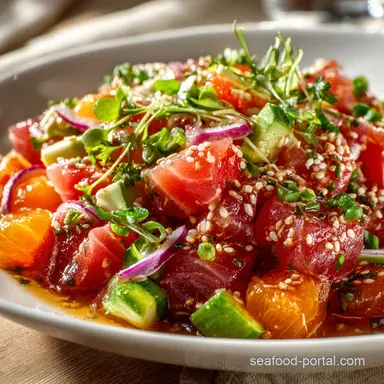 Ahi Tuna Poke: Easy Hawaiian Recipe in Under 45 Minutes Recipe Card