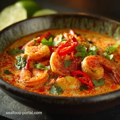Thai Shrimp Curry: Creamy Red Coconut Recipe Ready in 35 Mins Recipe Card