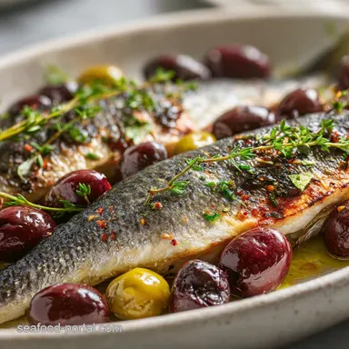Easy CrispySkin Branzino with Roasted Olives in 20 Minutes Recipe Card
