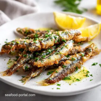 Easy Fried Smelt Recipe with Lemon Sauce for 4 Servings