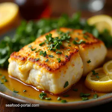 Easy Garlic Butter Baked Cod Recipe with Lemon Zing Recipe Card