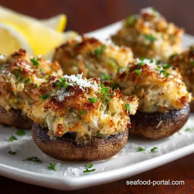 Crab Stuffed Mushrooms Recipe: Best Creamy Jumbo Lump Appetizer Recipe Card