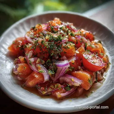 Easy Lomi Lomi Salmon Recipe with Fresh Tomato and Sweet Onion in 20 Minutes Recipe Card