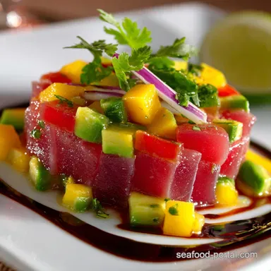 Ahi Tuna Ceviche: Easy, Zesty Recipe with Mango Avocado Recipe Card