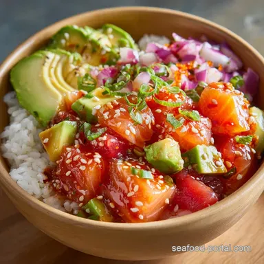 Salmon Poke Bowl Recipe Easy: Fresh Hawaiian-Style Dinner Recipe Card