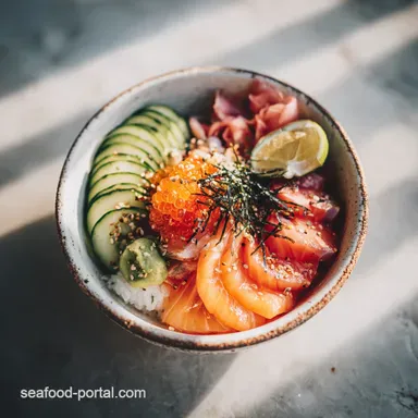 Sushi Bowl Recipe with Salmon for 4 Servings