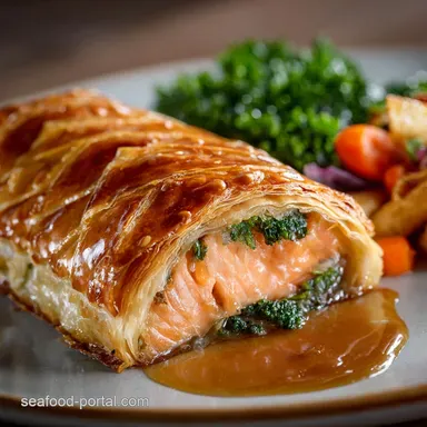 Salmon Wellington Recipe: Easy Puff Pastry Showstopper Recipe Card