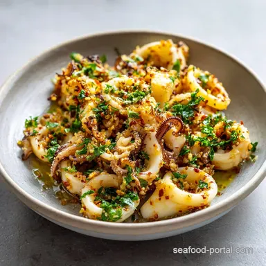 Easy Sauteed Calamari with Garlic in 15 Mins Recipe Card