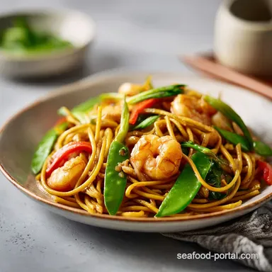 Shrimp Chow Mein: Authentic Stir Fry for 4 Servings Recipe Card