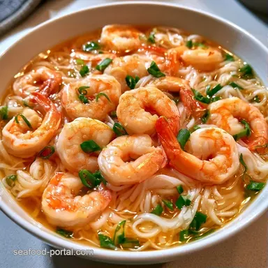 Easy Shrimp Noodle Soup for 4 Servings Recipe Card