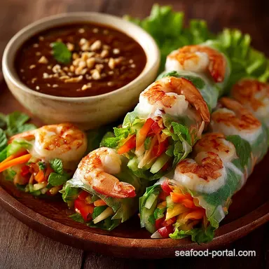 Easy Shrimp Spring Rolls Recipe Fresh Summer Rolls with Zesty Peanut Sauce Recipe Card