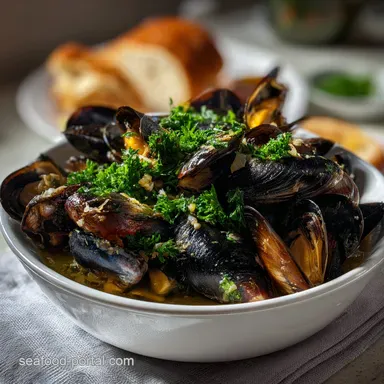 Easy Steamed Mussels in White Wine: 30-Minute Gourmet Meal Recipe Card
