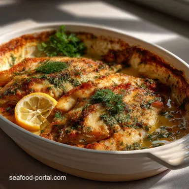 Easy Stuffed Flounder Baked to Perfection Recipe Card