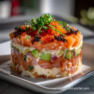 Easy Sushi Cake with Layers of: Stunning & Simple Seafood