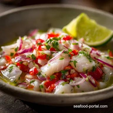 Tilapia Ceviche Quick Easy LimeCured Mexican Classic Recipe Card