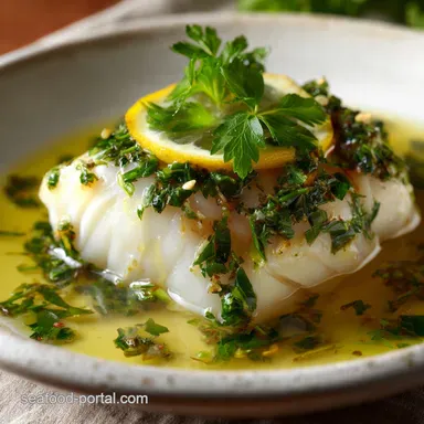 Poached Cod: Effortlessly Tender Herb Lemon Fillets