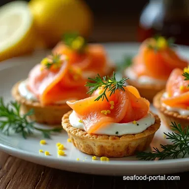 Easy Smoked Salmon Tartlets with Dill Crème Fraîche Recipe Card