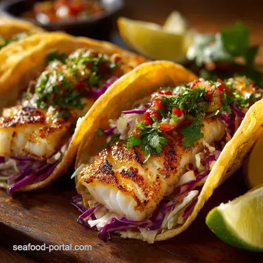Grilled Cod: The Best Flaky Fish Tacos Recipe Recipe Card