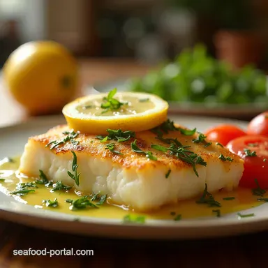 Quick Cheery PanSeared Lemon Butter Cod Fillet Recipe Recipe Card